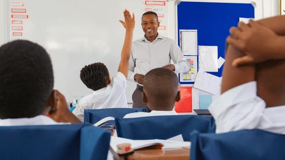 Teacher and students